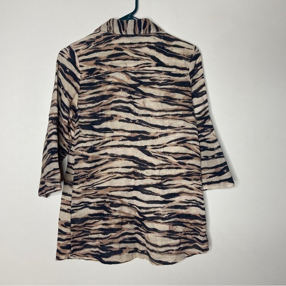 Soft Surroundings Raquel Tunic Button Up Pocket Roll Tab Sleeve Size XS - Picture 2 of 5